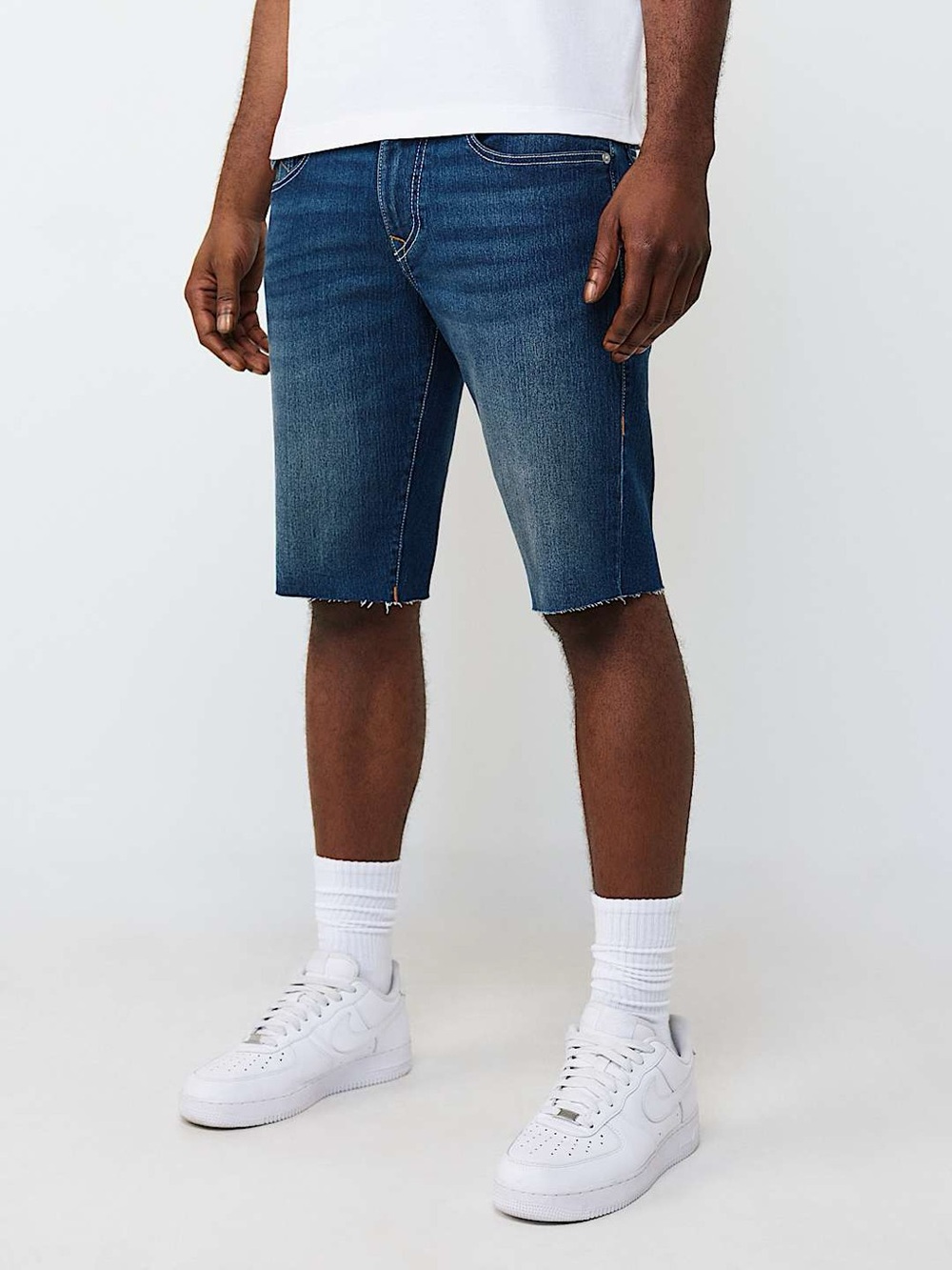 True Religion Ricky Raw Hem Short Dark Lunar Shadow Wash Size 33